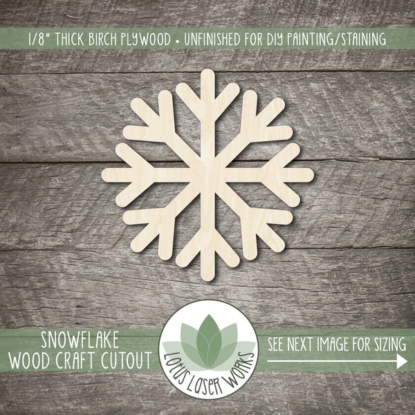 Wood Snowflake Shape, Unfinished Wooden Painting Blanks, Laser Cutouts