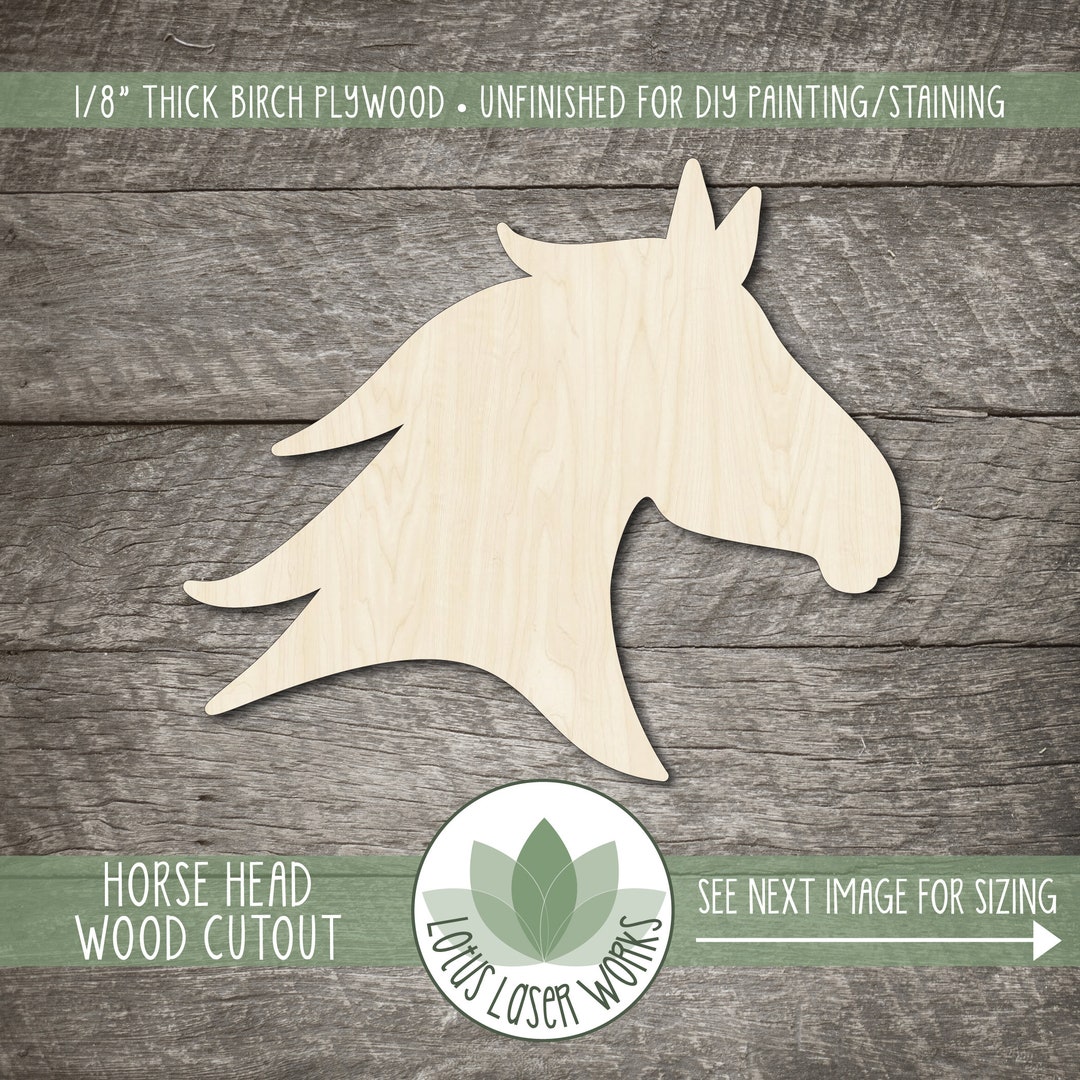 Wood Horse Head Cutout Blank Wood Craft Embellishments Etsy