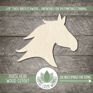 Wood Horse Head Cutout, Farm Themed Shapes For Crafting, Animal Paintimg Blanks