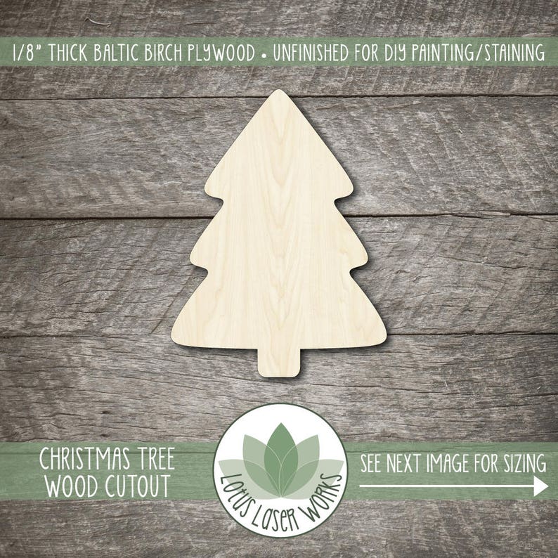 Wood Christmas Tree Cut Out Laser Cut Pine Tree Shape Etsy