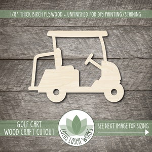 Golf Cart Shape - Unfinished Wooden Cutouts - Wood Craft Supplies