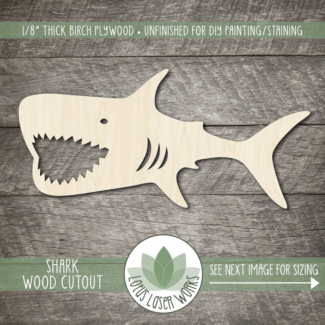 Fish - Laser Cut Out Unfinished Wood Craft Shape FSH32 Fish - Laser Cut Out Unfinished Wood Craft Shape FSH32
