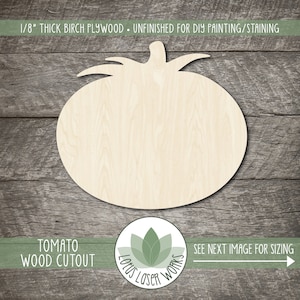 Wood Tomato Shape, Unfinished Wooden Blanks, Garden Craft Supplies