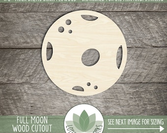 Moon Cutout - Unfinished Wood Laser Cut Shapes For Crafting