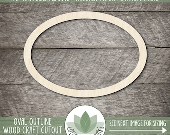 Oval Frame Shape, Unfinished Wood Craft Blanks, Laser Cut Wooden Geometric Cutouts, DIY Wood Craft Supplies