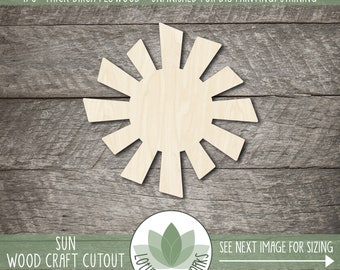 Sun Cutout: Wood Cutouts For Craft Projects, Laser Cut Painting Blanks