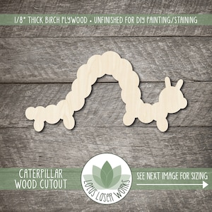 Wood Caterpillar Shape, Wooden Painting Blanks, Craft Cutouts