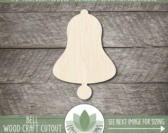 Bell Cutout - Unfinished Wooden Craft Blanks - Laser Cut Wood Shapes