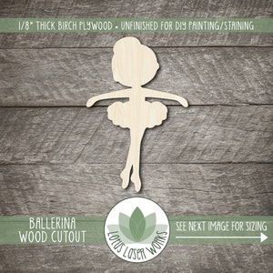 Ballet Dancer Shape - Unfinished Wood Cutouts For Craft Projects - Painting Blanks