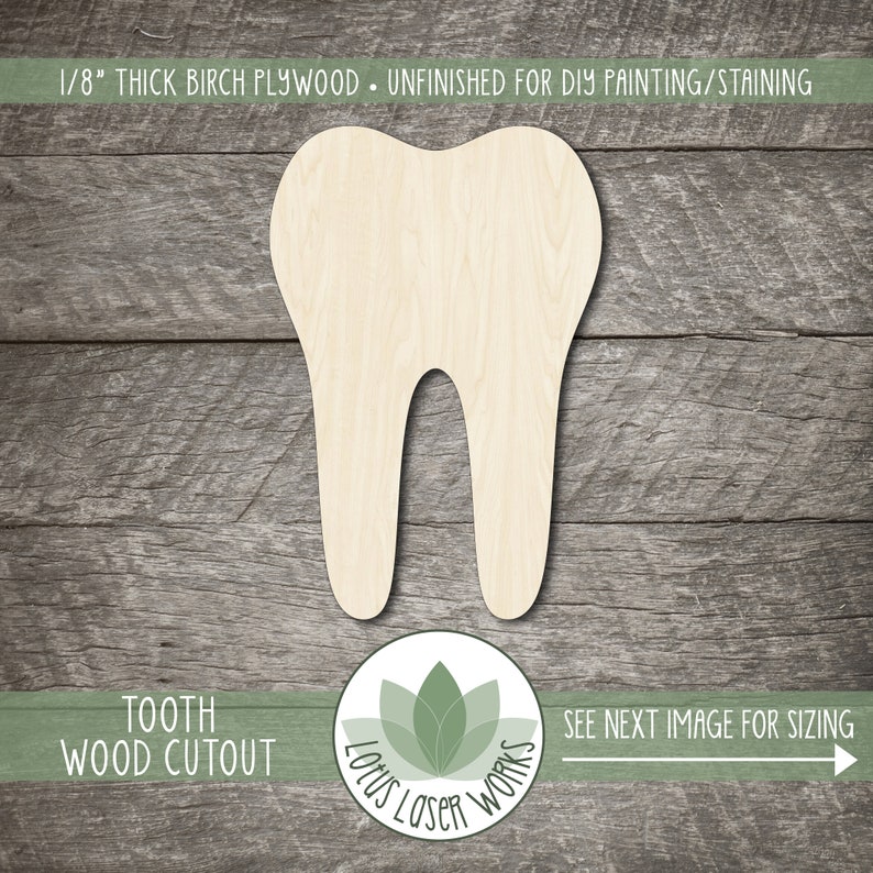 Laser Cut Wooden Shapes DIY Craft Embellishment Unfinished Wood Blanks Tooth Wood Cutout