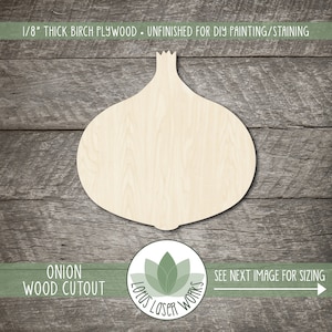 Wood Onion Shape - Unfinished Wooden Blanks - Craft Cutouts