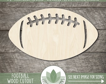 Football Shape - Unfinished Wooden Cutouts - Wood Craft Supplies