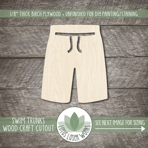 Swim Trunks Wood Shape, Swimmimg Themed Craft Cutouts For DIY Crafts, Man’s Swim Suit Blank