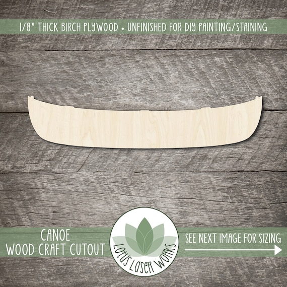 Boat Canoe - Laser Cut Out Unfinished Wood Craft Shape BOT21 Boat Canoe - Laser Cut Out Unfinished Wood Craft Shape BOT21