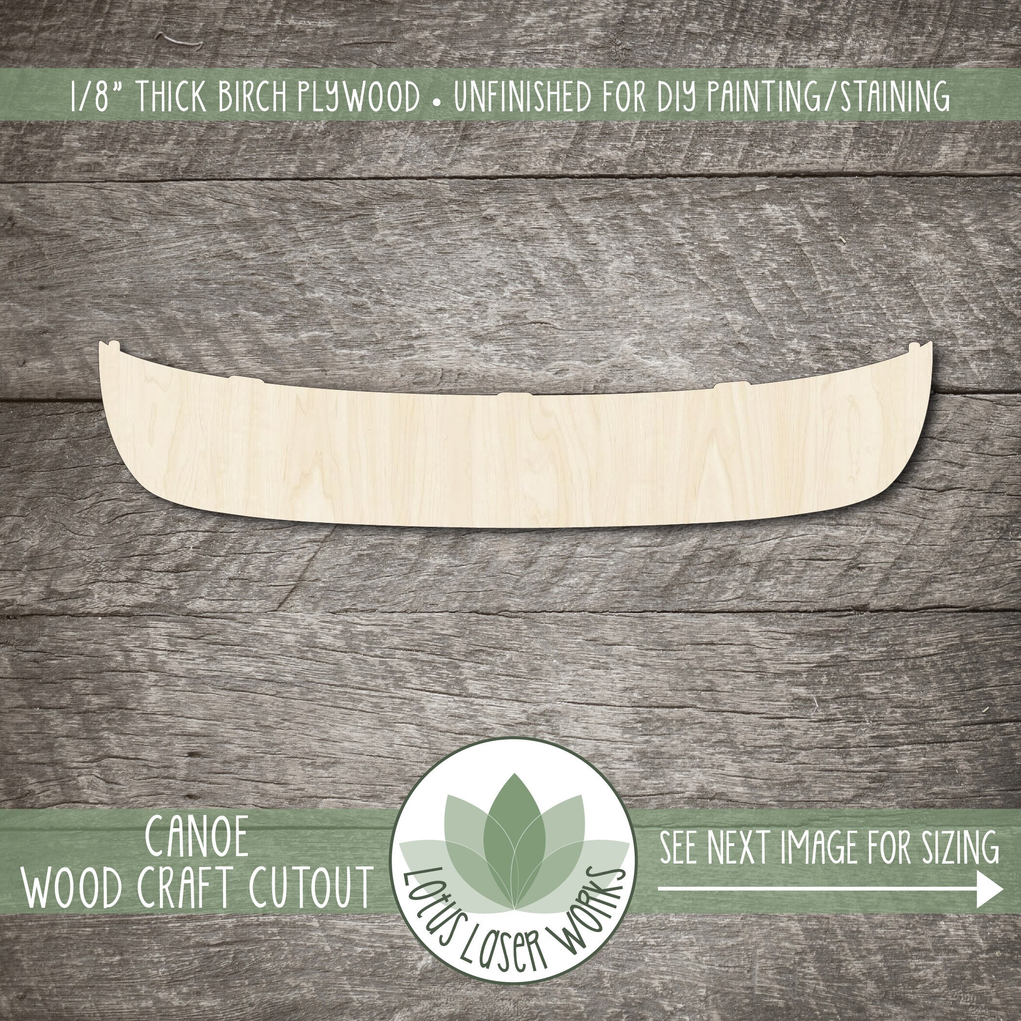 Boat Canoe - Laser Cut Out Unfinished Wood Craft Shape BOT21 Boat Canoe - Laser Cut Out Unfinished Wood Craft Shape BOT21