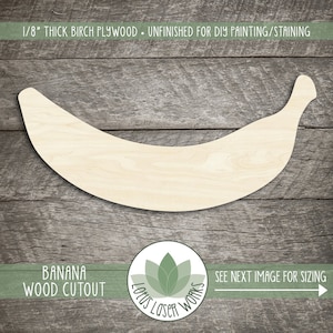 Banana Wood Craft Cutout, DIY Food Painting Blanks