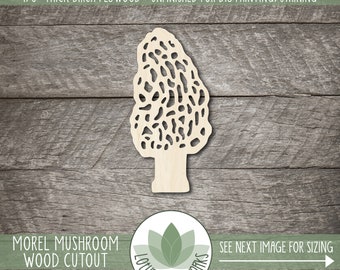 Morel Mushroom Wood Shape, Laser Cut Blanks, Unfinished Wooden Craft Cutouts