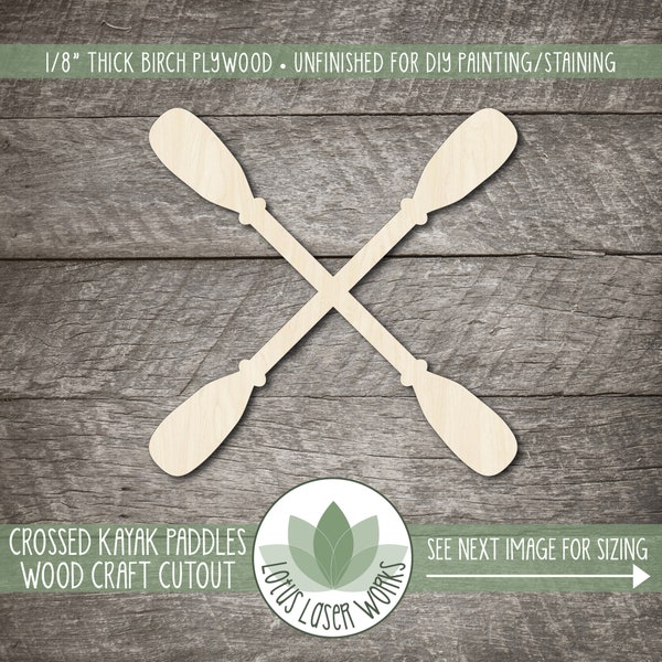 Kayak Paddles - Wood Cutout Shapes - Wooden Craft Blanks