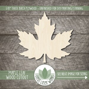 Maple Leaf Cutout: Unfinished Wood Cutouts For Craft Projects, Laser Cut Wreath Decorations