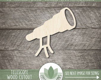 Telescope Shape: Unfinished Wood Cutouts For Craft Projects, Laser Cut Party Decorations