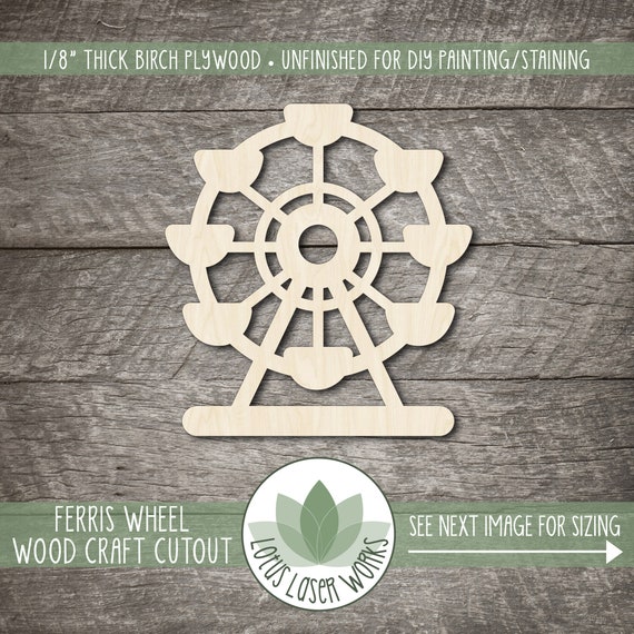 Building Ferris Wheel - Laser Cut Out Unfinished Wood Craft Shape CRC5 Building Ferris Wheel - Laser Cut Out Unfinished Wood Craft Shape CRC5