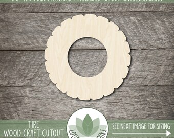 Tire Shape - Laser Cut Unfinished Wood Cutouts For Craft Projects