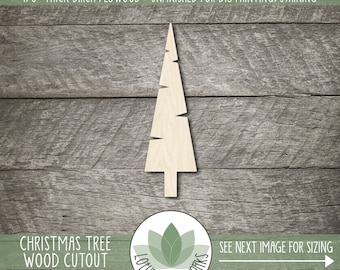 Wood Pine Tree Cutout, Laser Cut Wooden Tree Shapes, DIY Christmas Tree Embellishment, Blank Wood Craft Cut Outs