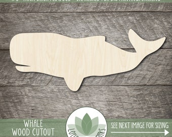 Whale  |  Unfinished Wood Cutout Shapes For Craft Projects, Laser Cut Blanks