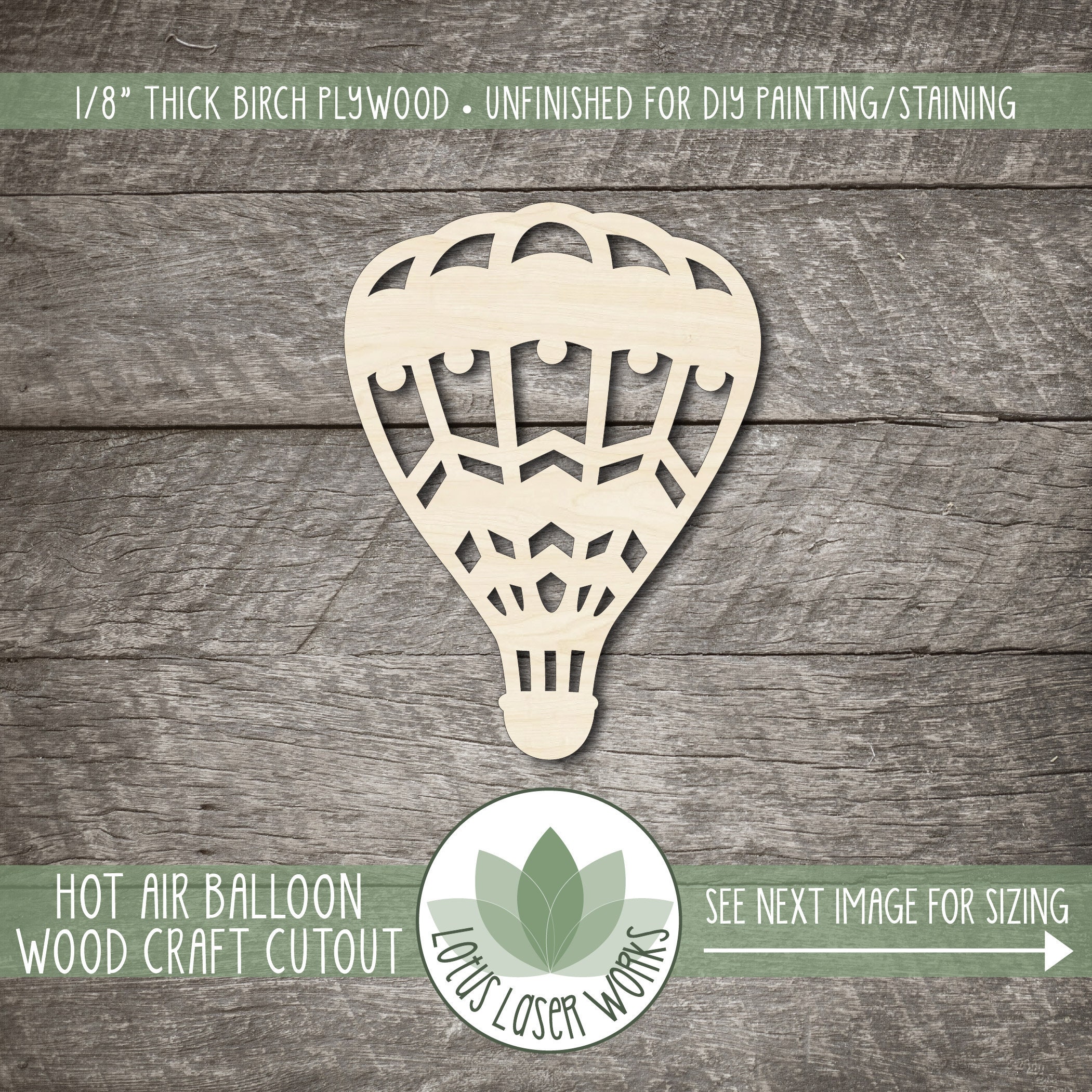 Balloon - Laser Cut Out Unfinished Wood Craft Shape BLN2 Balloon - Laser Cut Out Unfinished Wood Craft Shape BLN2
