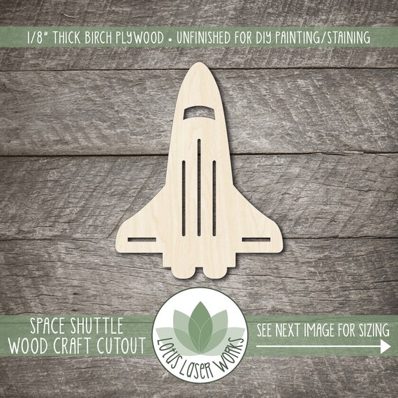 Spaceship - Laser Cut Out Unfinished Wood Craft Shape SPC60 Spaceship - Laser Cut Out Unfinished Wood Craft Shape SPC60