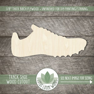 Track Shoe Wood Craft Cutout, Unfinished Wooden Painting Blanks, Laser Cut Shapes