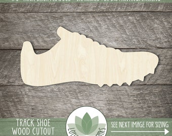 Track Shoe Shape: Unfinished Wood Cutouts For Crafting, Laser Cut Sport Themed Blanks