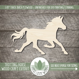 Wood Horse Cutout, Farm Animal Shapes For Craft Projects, Equestrian Painting Blanks