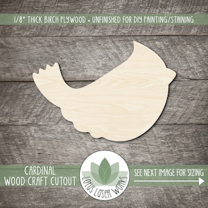 Cardinal Shape - Wood Cutouts For Craft Projects - Painting Blanks