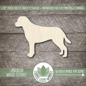 Labrador Dog Wood Cutout, Wooden Shapes For DIY Craft Projects, Painting Blanks