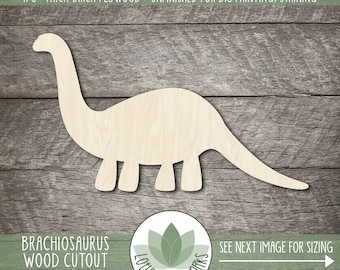 Brachiosaurus Wood Cutout  |  Unfinished Dinosaur Shapes For Crafting, Laser Cut Blanks