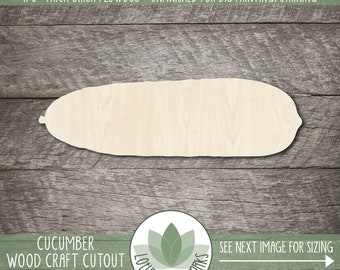 Cucumber Cutout - Laser Cut Wood Shapes, Unfinished Craft Blanks For DIY Projects