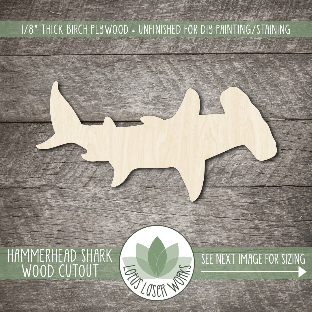 Hammerhead Shark Wood Craft Shape Unfinished Wood Blanks Etsy