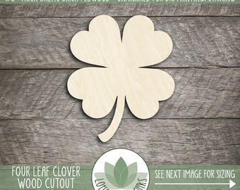 Four Leaf Clover Shape - Wood Cutouts For Crafts, Unfinished Laser Cut Painting Blanks
