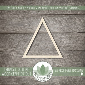 Triangle Outline: Unfinished Birch Wood Cutout, DIY Craft Shape