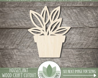 Plant Shape - Unfinished Wood Cutouts For Craft Projects, Laser Cut Painting Blanks