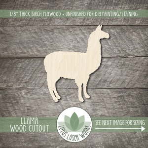 Llama Wood Cutout - Animal Shapes For DIY Craft Projects - Painting Blanks
