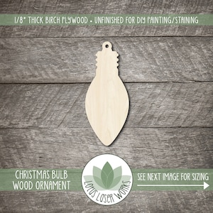 Unfinished Wood Christmas Bulb Ornament: DIY Craft Supply
