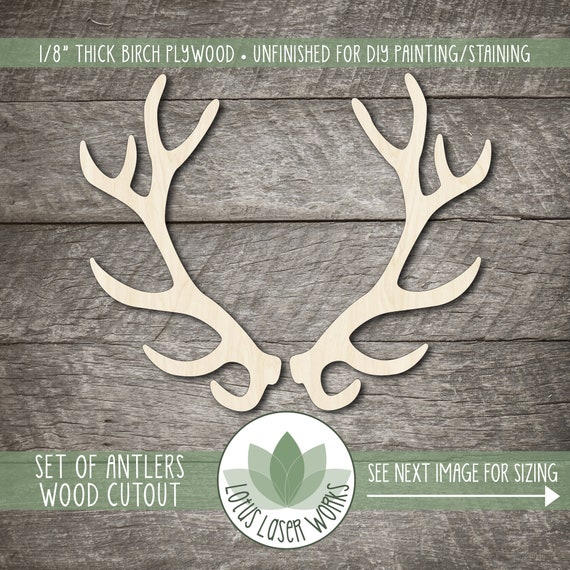 Kids' Crafts Ready to Decorate Floral Antlers Wood Cutout DIY Craft Projects Unfinished Wood