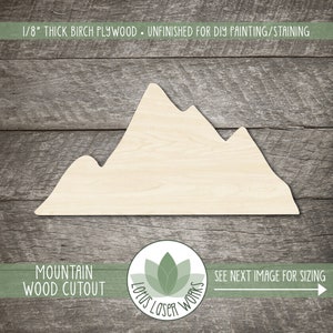 Mountain Shape, Wood Craft Shapes, Unfinished Wooden Blanks