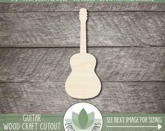 Guitar Shape - Unfinished Wood Cutouts - Wooden Craft Supply