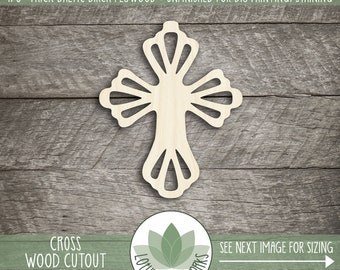 Cross Shape - Laser Cut Unfinished Wood Cutouts For Craft Projects, Painting Blanks