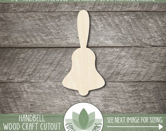 Handbell Wood Cutout, Musical Instrument Shapes, Wooden Crafting Blanks