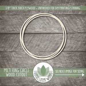 Wooden Ring Shape for Crafts and Decoration Laser Cut Wood Circle Large Wood  Ring Large Wood Circle Wood Circles 
