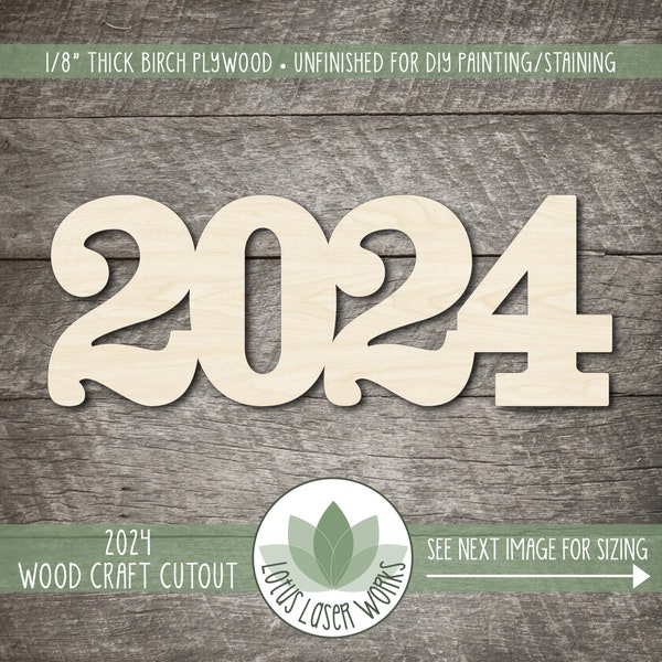 2024 Wood Graduation Sign, Graduation Party Decor, Unfinished Wooden Craft Cutouts